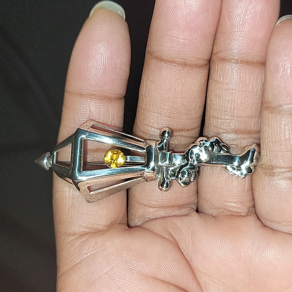 1950s LANG STERLING Lantern BROOCH Pin - Picture 4 of 4